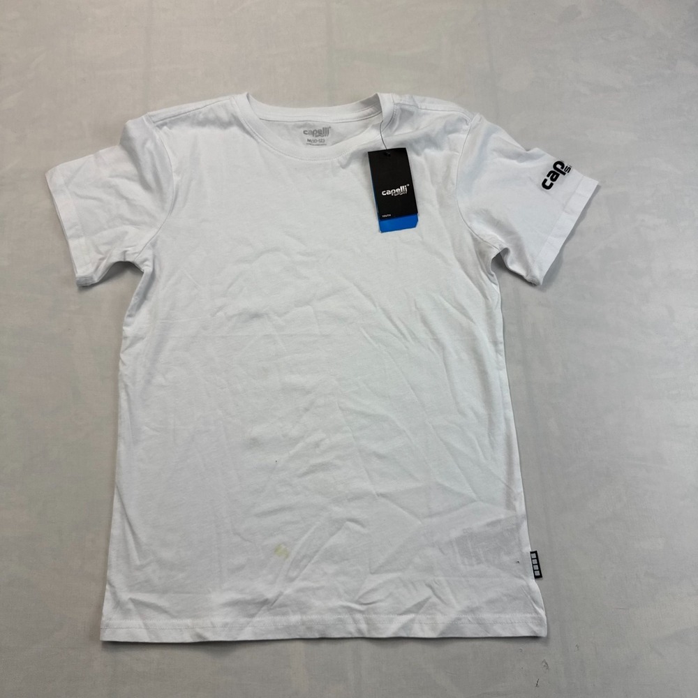 Capelli Sport T-Shirt Boys Medium White Crew Neck Short Sleeve Casual Summer Tee
